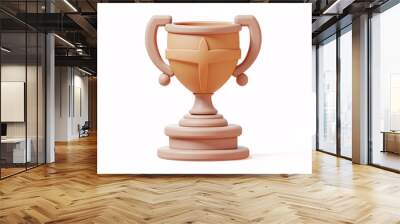 Trophy prize cup 3d rendering illustration, first place championship trophy 3d rendering concept illustration Wall mural