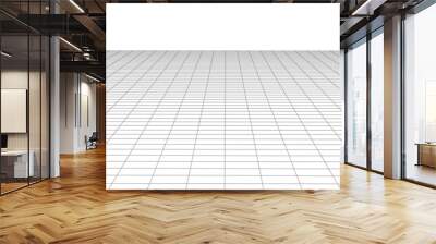 Abstract perspective background. 3D wireframe vector mesh on white background. Wall mural