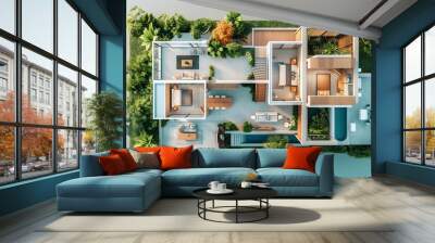 3d floor plan home design Wall mural