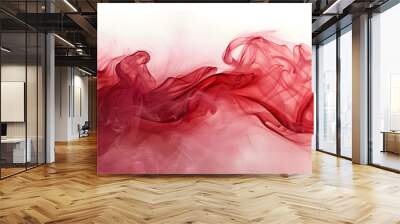 a closeup of red smoke on a white background Wall mural