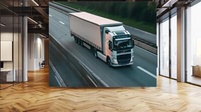 A large truck on the highway Wall mural