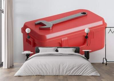 Red Toolbox for Repair and Maintenance Wall mural