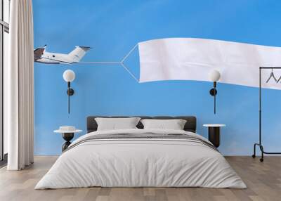 Airplane advertising banner Wall mural