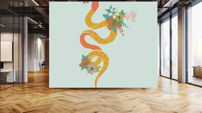 Snake & Petals Wall mural