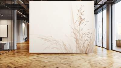 dry plants on a beige background with an empty space for text Wall mural