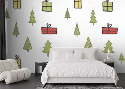 hand drawn christmas s Wall mural