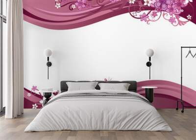 Two pink floral banners Wall mural