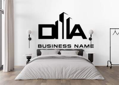 D A DA Initial building logo concept Wall mural