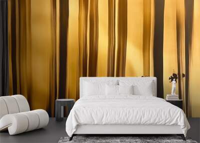 golden gradient to brown colour stripes background, abstract pattern with brown paint grunge Wall mural