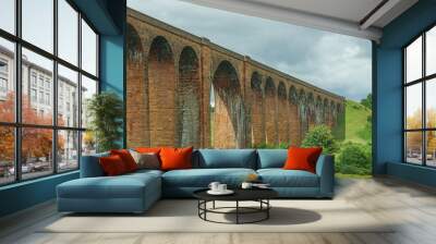 The Nairn Viaduct (1898), aka the Culloden or Clava Viaduct, east of Inverness in the Highlands of Scotland. Wall mural