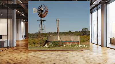 windmill in the field Wall mural