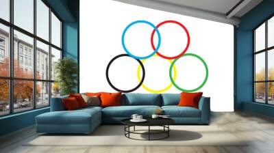 Background with colored rings frame Wall mural