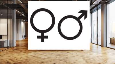 Black male and female gender symbols isolated - stock vector eps Wall mural