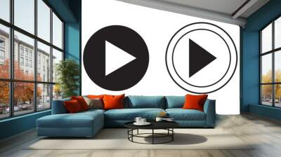 Play Icon set illustration. Play button sign and symbol. eps10 Wall mural