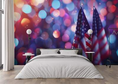 realistic high-resolution photo of flags, with detailed background Wall mural