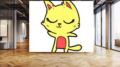 calm cartoon cat Wall mural