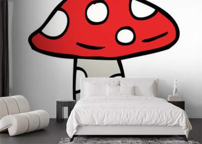 cartoon doodle mushroom Wall mural