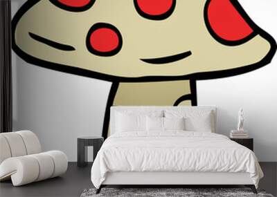 cartoon doodle toadstool Wall mural