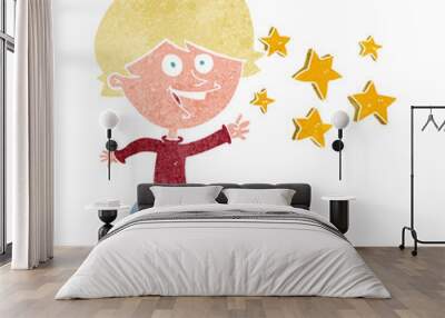 cartoon excited boy Wall mural