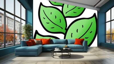 cartoon leaves Wall mural