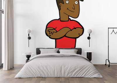 cartoon muscular man Wall mural