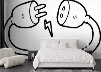 cartoon plug and socket Wall mural