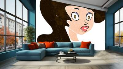 cartoon pretty female face Wall mural