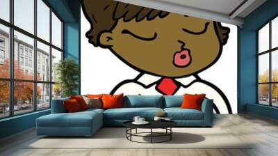 cartoon woman with eyes shut Wall mural