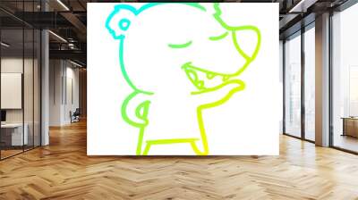 cold gradient line drawing cartoon bear Wall mural