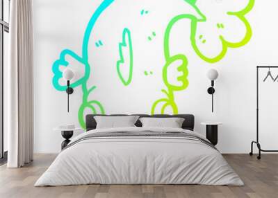 cold gradient line drawing cartoon fish Wall mural