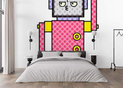 comic book style cartoon robot Wall mural