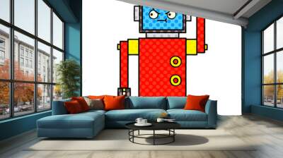 comic book style cartoon robot Wall mural