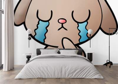 cute cartoon dog crying Wall mural