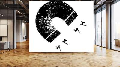 distressed symbol magnet Wall mural