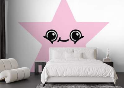 flat color retro cartoon star fish Wall mural