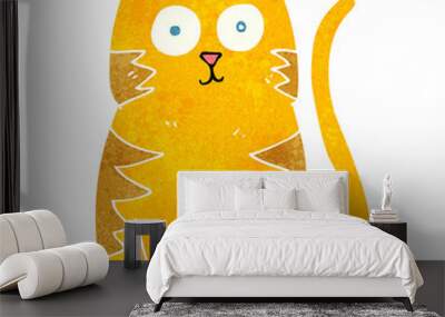 freehand retro cartoon cat Wall mural