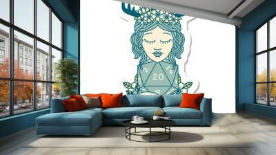 human druid with natural twenty dice roll sticker Wall mural