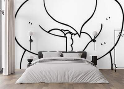 line drawing cartoon father christmas Wall mural