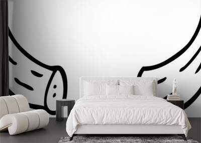 line drawing cartoon horns Wall mural