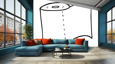 line drawing cartoon toilet roll Wall mural