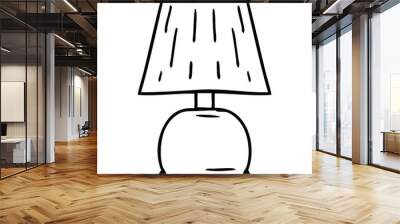 line drawing doodle of a bed side lamp Wall mural