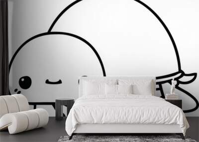 line drawing quirky cartoon turtle Wall mural