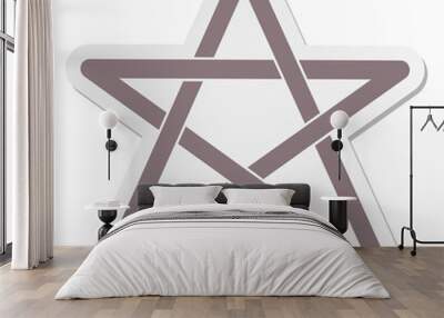 pentagram star sticker Wall mural