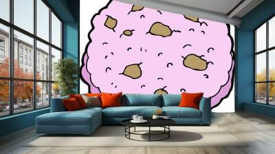 pink cookie cartoon Wall mural