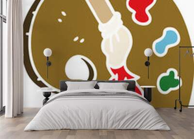 quirky hand drawn cartoon art pallette Wall mural