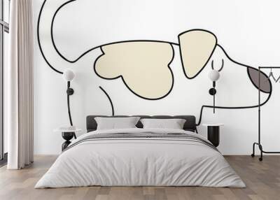 quirky hand drawn cartoon dog Wall mural