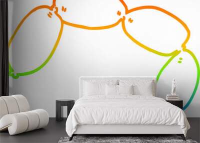 rainbow gradient line drawing cartoon string of sausages Wall mural