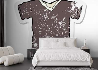 retro distressed sticker of a cartoon tee shirt Wall mural