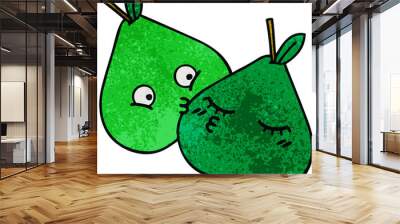 retro grunge texture cartoon of a pears Wall mural