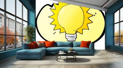 speech bubble cartoon light bulb Wall mural